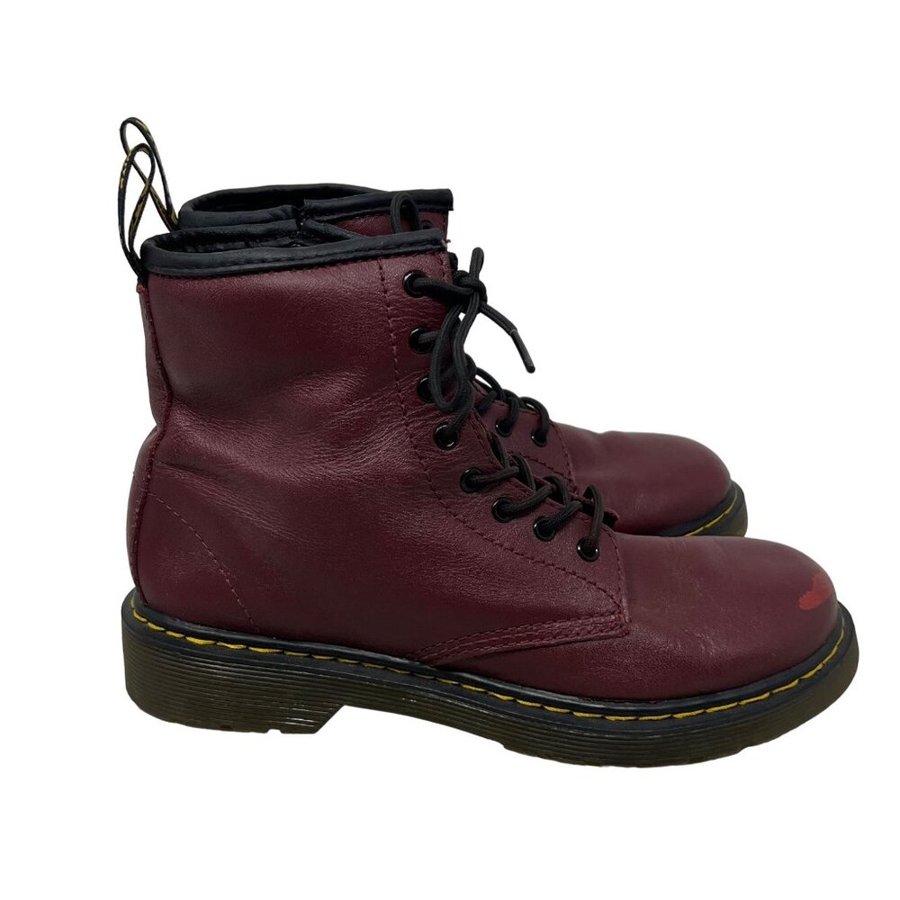 Dr. Martens 1460 J 8-Eye Boots Leather Zip Lace Up Cherry Red Mens 4 / Womens 5